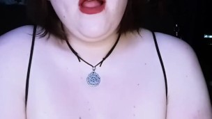 Ariel sucks BBC dildo for fans